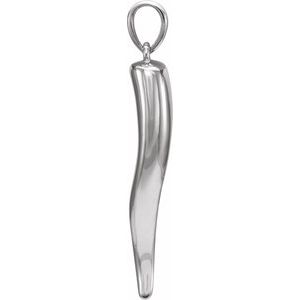 Sterling Silver 36.6x8.7 mm Italian Horn Pendant - BN & CO JEWELRY