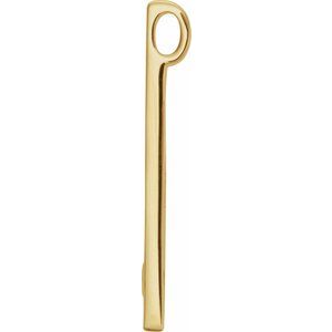 14K Yellow 1-Stone Family Engravable Bar Pendant - BN & CO JEWELRY