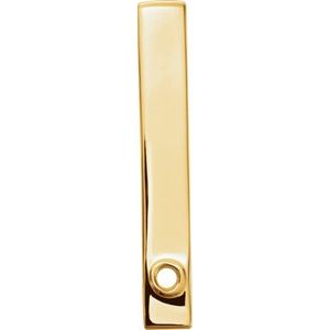 14K Yellow 1-Stone Family Engravable Bar Pendant - BN & CO JEWELRY