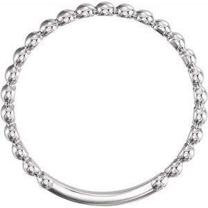14K White 2 mm Stackable Bead Ring - BN & CO JEWELRY