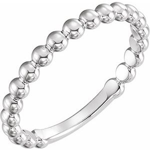 14K White 2.5 mm Stackable Bead Ring - BN & CO JEWELRY