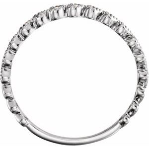 14K White .06 CTW Natural Diamond Stackable Heart Ring - BN & CO JEWELRY