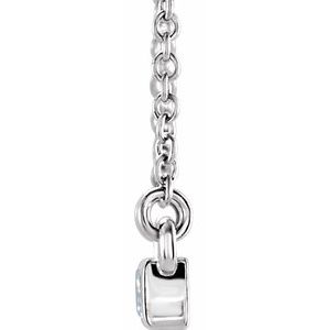 14K White 3/4 CTW Natural Diamond Bar 17" Necklace - BN & CO JEWELRY