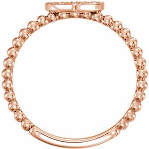 14K Rose 1/8 CTW Diamond Heart Bead Ring - BN & CO JEWELRY