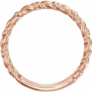 14K Rose Stackable Rope Ring - BN & CO JEWELRY