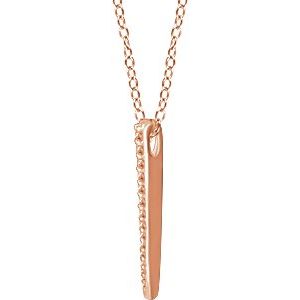 14K Rose 1/4 CTW Natural Diamond Graduated Bar 16-18" Necklace - BN & CO JEWELRY