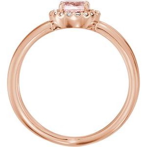 14K Rose Natural Morganite & .08 CTW Natural Diamond Ring - BN & CO JEWELRY
