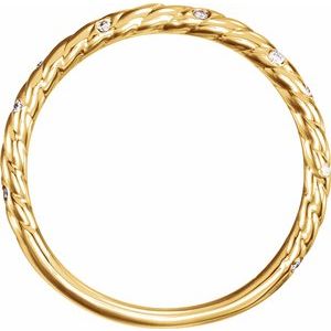 14K Yellow .04 CTW Natural Diamond Rope Band - BN & CO JEWELRY