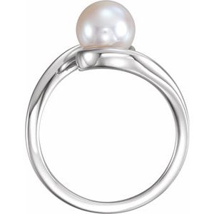 14K White 7.5-8.0 mm Cultured White Freshwater Pearl Ring - BN & CO JEWELRY