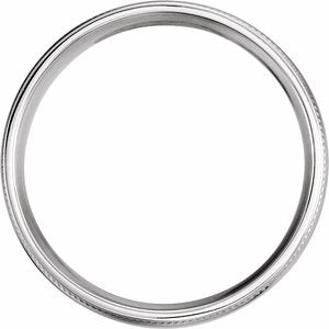 14K White 6 mm Coin Edge Design Band Size 10 - BN & CO JEWELRY
