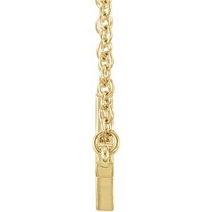 14K Yellow 22x11.5 mm Sideways Cross 16-18" Necklace - BN & CO JEWELRY