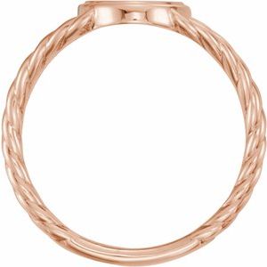 14K Rose 11x9 mm Oval Rope Signet Ring - BN & CO JEWELRY