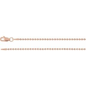 14K Rose 1.5 mm Bead 24" Chain - BN & CO JEWELRY