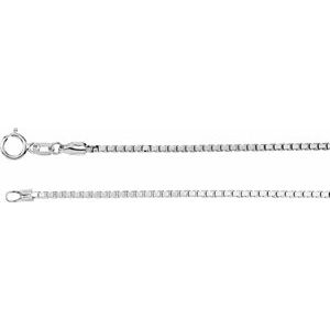 Rhodium-Plated Sterling Silver 1.75 mm Diamond Cut Box 20" Chain - BN & CO JEWELRY