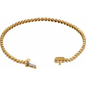 14K Yellow 1 CTW Natural Diamond Line Bracelet - BN & CO JEWELRY
