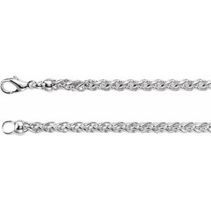 Sterling Silver 4 mm Solid Wheat 20" Chain - BN & CO JEWELRY