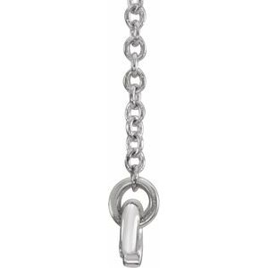 14K White 1/6 CTW Diamond Curvilinear Bar 17.5" Necklace - BN & CO JEWELRY