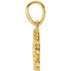14K Yellow Beaded Clover Pendant - BN & CO JEWELRY
