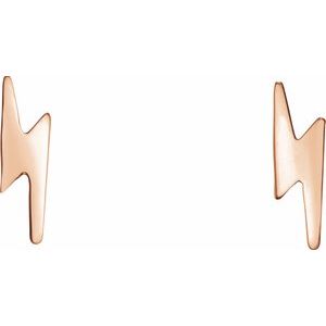 14K Rose Lightning Bolt Earrings - BN & CO JEWELRY