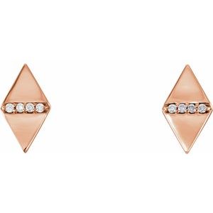 14K Rose .025 CTW Natural Diamond Geometric Earrings - BN & CO JEWELRY