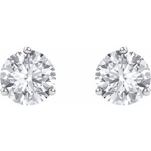 14K White 5 mm Round Forever Oneâ„¢ Lab-Grown Colorless Moissanite Earrings - BN & CO JEWELRY
