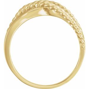 14K Yellow Crossover Rope Design Ring - BN & CO JEWELRY