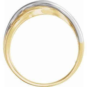 Rhodium-Plated 14K Yellow Overlap Hammered Ring - BN & CO JEWELRY