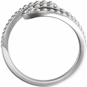 Sterling Silver Beaded Bypass Ring - BN & CO JEWELRY