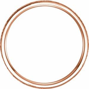 14K Rose 2 mm Flat Band with Hammered Texture & Milgrain Size 5 - BN & CO JEWELRY