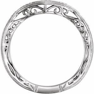 Platinum Vintage-Inspired Matching Band for 5.8 mm Round Ring - BN & CO JEWELRY