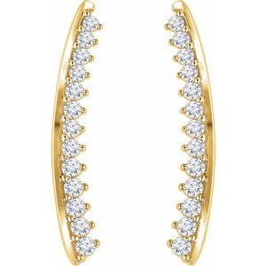 14K Yellow 1/3 CTW Natural Diamond Ear Climbers - BN & CO JEWELRY