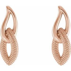 14K Rose Beaded Drop Earrings - BN & CO JEWELRY