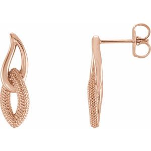 14K Rose Beaded Drop Earrings - BN & CO JEWELRY