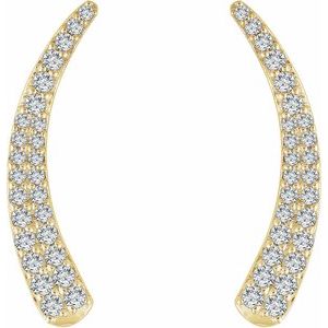 14K Yellow 3/8 CTW Natural Diamond Ear Climbers - BN & CO JEWELRY