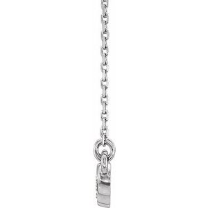 14K White .07 CTW Natural Diamond Bezel-Set 16-18" Necklace - BN & CO JEWELRY