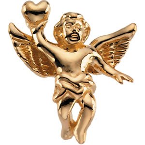 14K Yellow 17x15.5 mm Cherub Lapel Pin - BN & CO JEWELRY