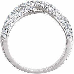 14K White 1 CTW Natural Diamond Criss-Cross Ring - BN & CO JEWELRY