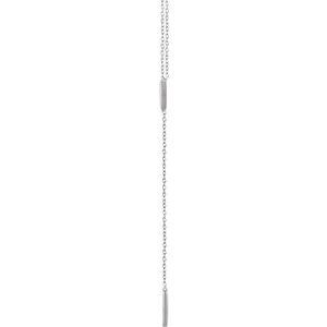 14K White Triangle & Bar Y 16-18" Necklace - BN & CO JEWELRY