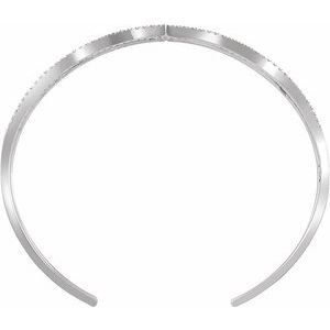 14K White 3/4 CTW Natural Diamond Cuff 6" Bracelet - BN & CO JEWELRY