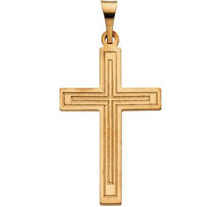 14K Yellow 22x14 mm Cross Pendant - BN & CO JEWELRY