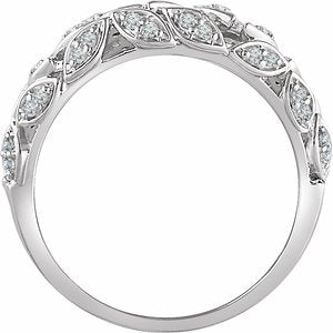 14K White 1/2 CTW Natural Diamond Leaf Ring - BN & CO JEWELRY
