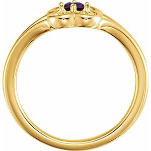 14K Yellow Natural Amethyst Youth Flower Ring - BN & CO JEWELRY