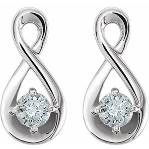 14K White 1/5 CTW Diamond Infinity-Inspired Earrings - BN & CO JEWELRY