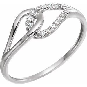 14K White .08 CTW Natural Diamond Ring - BN & CO JEWELRY