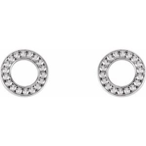 Sterling Silver Beaded Stud Earrings - BN & CO JEWELRY