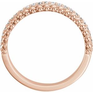 14K Rose 1/5 CTW Diamond Beaded Ring - BN & CO JEWELRY
