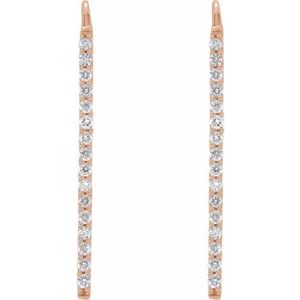 14K Rose 1/3 CTW Natural Diamond Bar Earrings - BN & CO JEWELRY