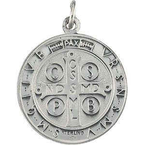Sterling Silver 18.5 mm St. Benedict Medal - BN & CO JEWELRY