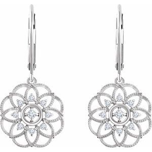 14K White 1/5 CTW Natural Diamond Granulated Filigree Earrings - BN & CO JEWELRY
