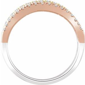14K Tri-Color 1/2 CTW Diamond Stacked Ring - BN & CO JEWELRY